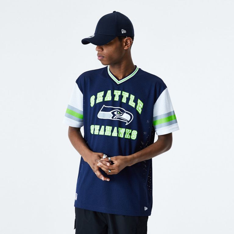 Ropa New Era Nfl Azules - Seattle Seahawks Stripe Sleeve Oversized 86510XPJA